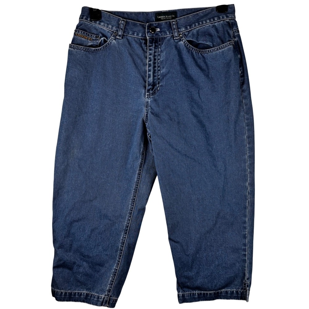 Lauren Ralph Lauren Cropped Jeans Medium Wash Denim 12P High Rise 100 Cotton